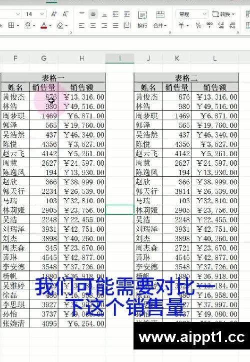 Excel表格快速对比数据