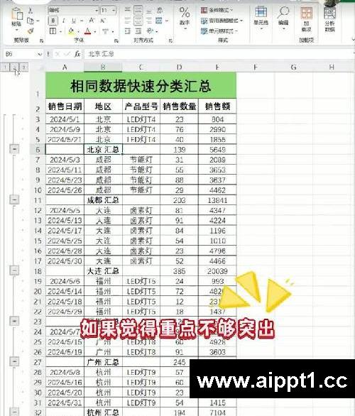 excel快速整理数据，相同数据分类汇总！